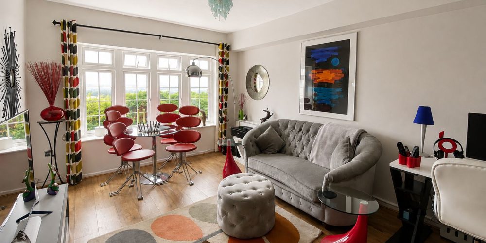Bright lounge diner in one bedroom flat to rent at Mayfield Court Heathfield